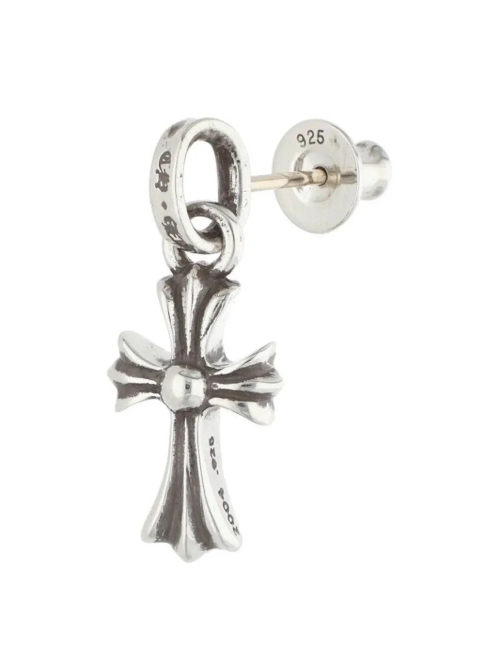 Chrome Hearts Bby Pprchn Baby Fat Drop Silver Earrings